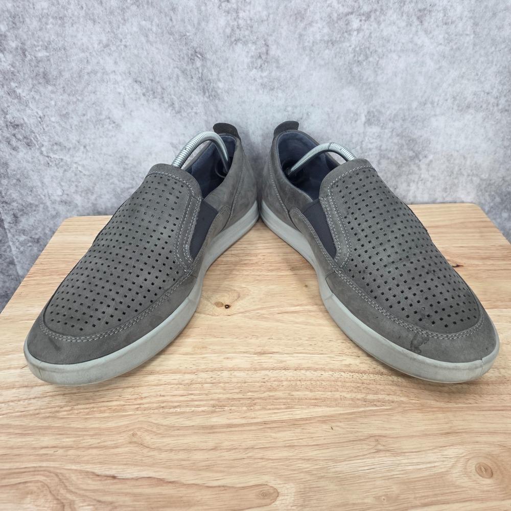 Ecco Shoes Mens US 11 EU 45 Collin 2.0 Gray Perforated Slip On Casual Sneakers - Picture 4 of 13